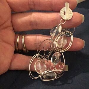 Elegant Women's Italian Sterling Silver Muti Circular Toggle Bracelet